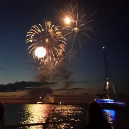 fireworks over water