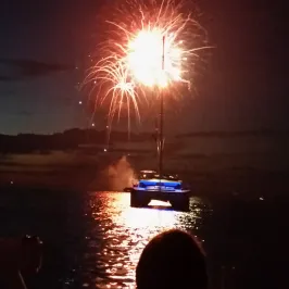 fireworks over the water