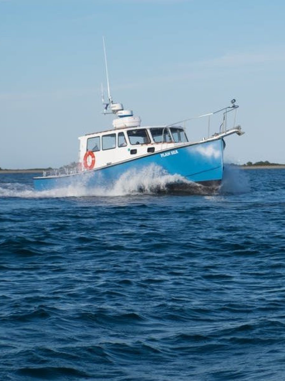 Plan Sea Boat Driving on Water