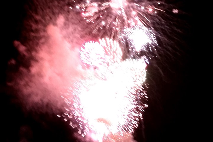 fireworks over the water