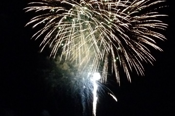 fireworks over the water